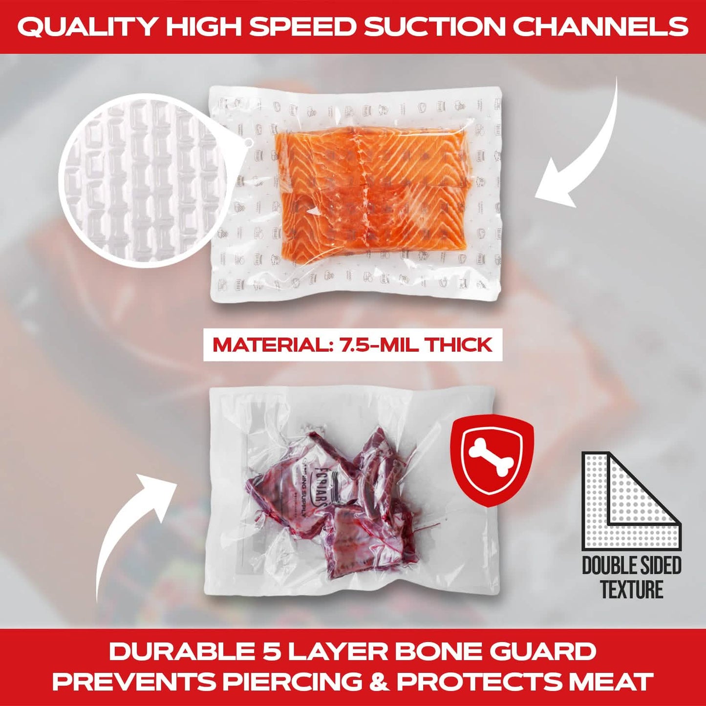 Forjars® 100-Count 6x9 Vacuum Sealer Bags – 7.5 Mil Thick - Vacuum Sealer Bags