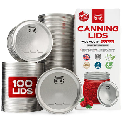 Forjars® - 100 Wide Mouth Canning Lids - Wide Mouth Canning Lids