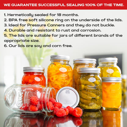 Forjars® 1000-Count: Regular & Wide Mouth Canning Lids - 500 Regular & 500 Wide Mouth - Canning Lids Bundles