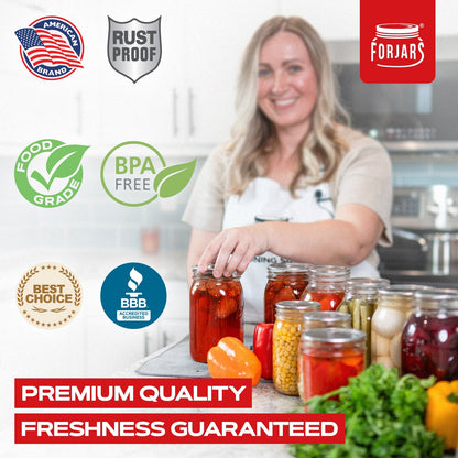 Forjars® 1000-Count: Regular & Wide Mouth Canning Lids - 500 Regular & 500 Wide Mouth - Canning Lids Bundles