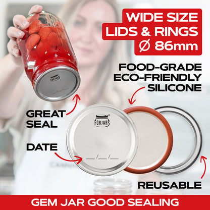Forjars® 1000-Count: Regular & Wide Mouth Canning Lids - 500 Regular & 500 Wide Mouth - Canning Lids Bundles