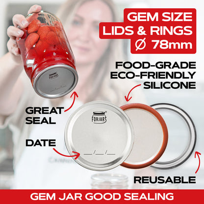 Forjars® - 50 Gem Size Lids - Regular Mouth Canning Lids