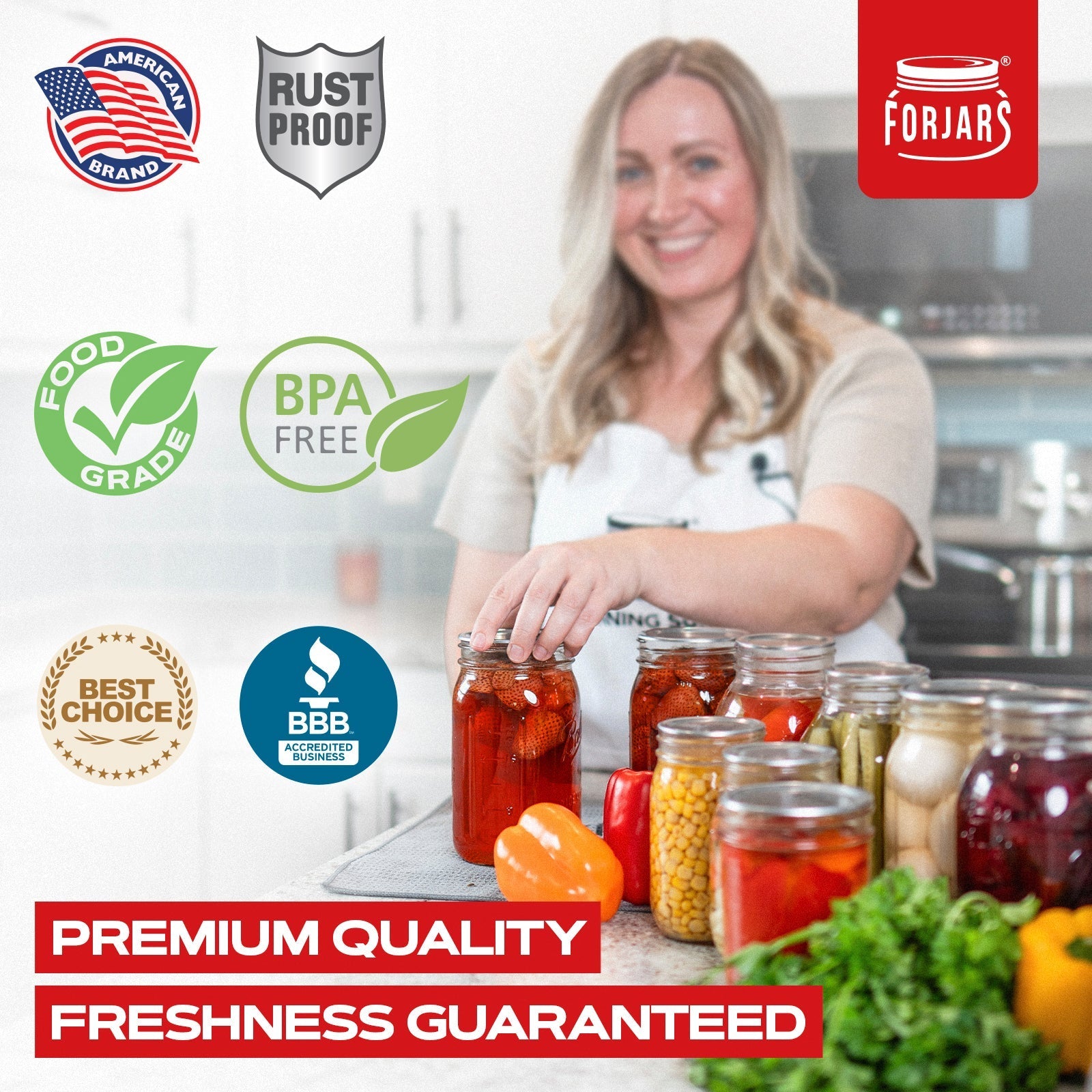 Forjars® - 50 Gem Size Lids - Regular Mouth Canning Lids