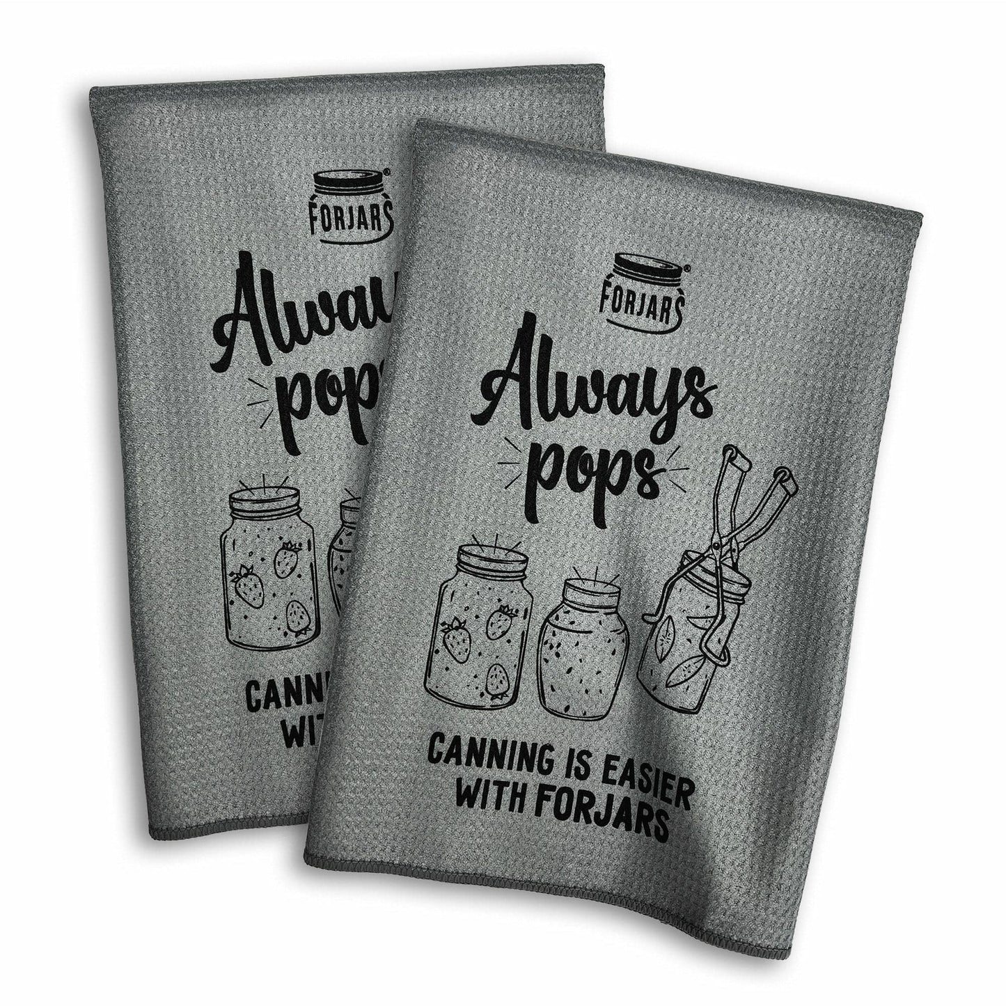 Forjars® Microfiber Waffle Towel - Gray (4-Pack)