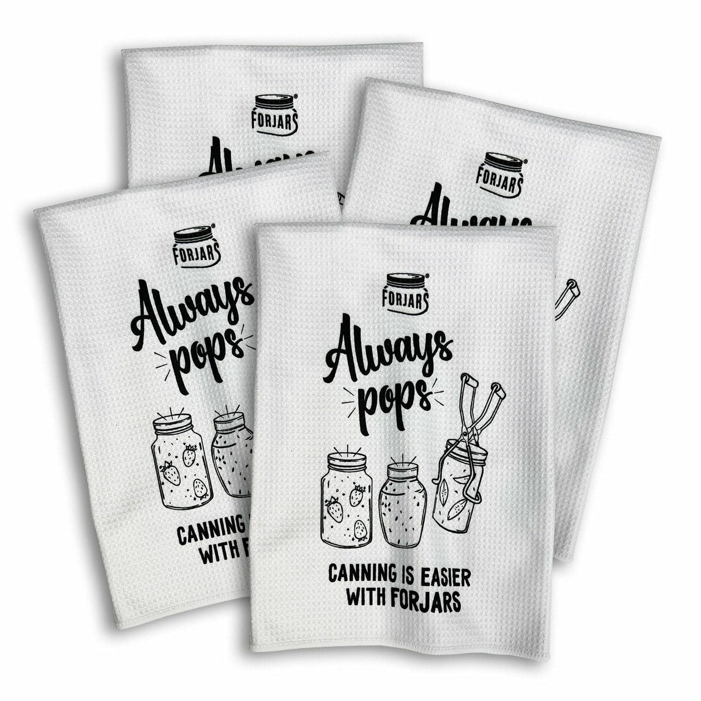 Forjars® Microfiber Waffle Towel - White (4-Pack)