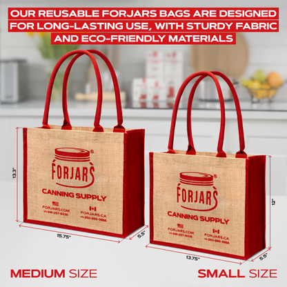 Forjars® Reusable Burlap Tote Bags