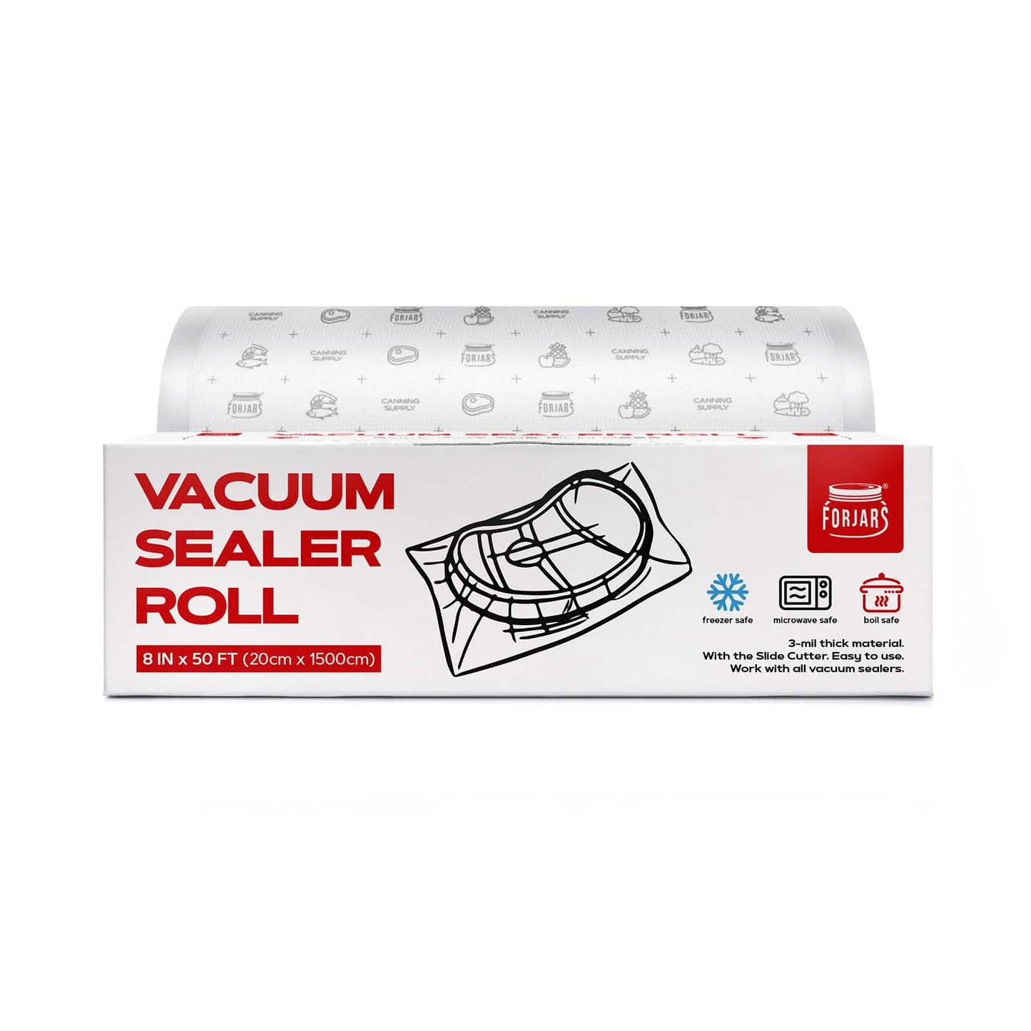 Forjars® Vacuum Sealer Roll (8-inch) - Vacuum Sealer Bags