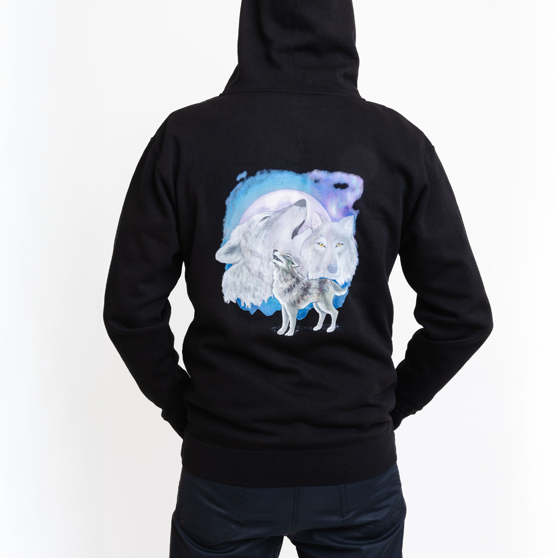 SKETCH Full Zip Wolf Hoodie - Hoodies