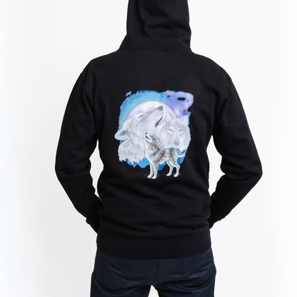 SKETCH Full Zip Wolf Hoodie - Hoodies