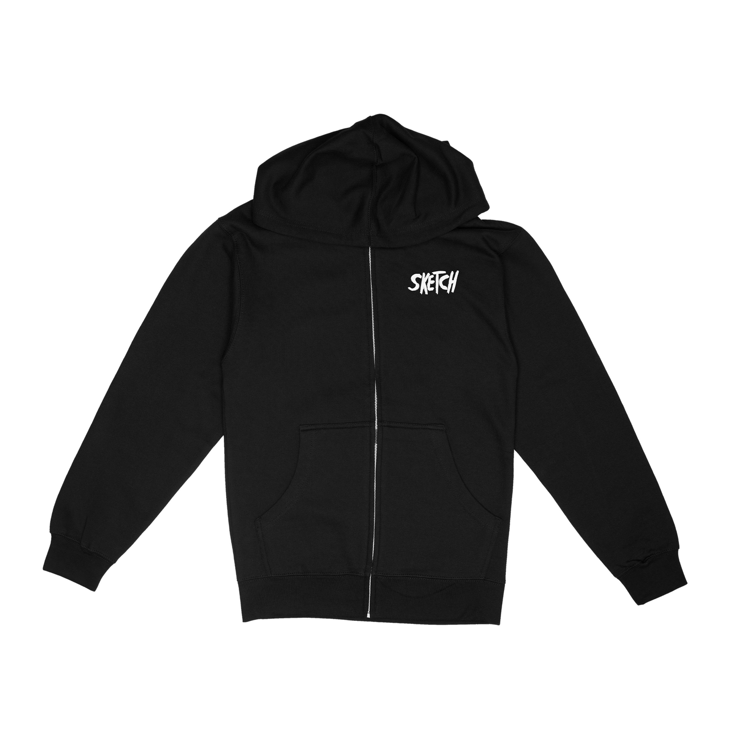 Sketch Full Zip Wolf Hoodie - Hoodies