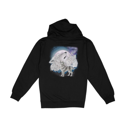 Sketch Full Zip Wolf Hoodie - Hoodies
