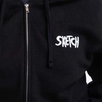 SKETCH Full Zip Wolf Hoodie - Hoodies